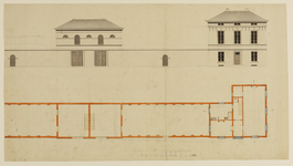 216228 Ontwerp voor twee herenhuizen met koetshuis aan de Van Asch van Wijckskade te Utrecht: plattegronden van de ...